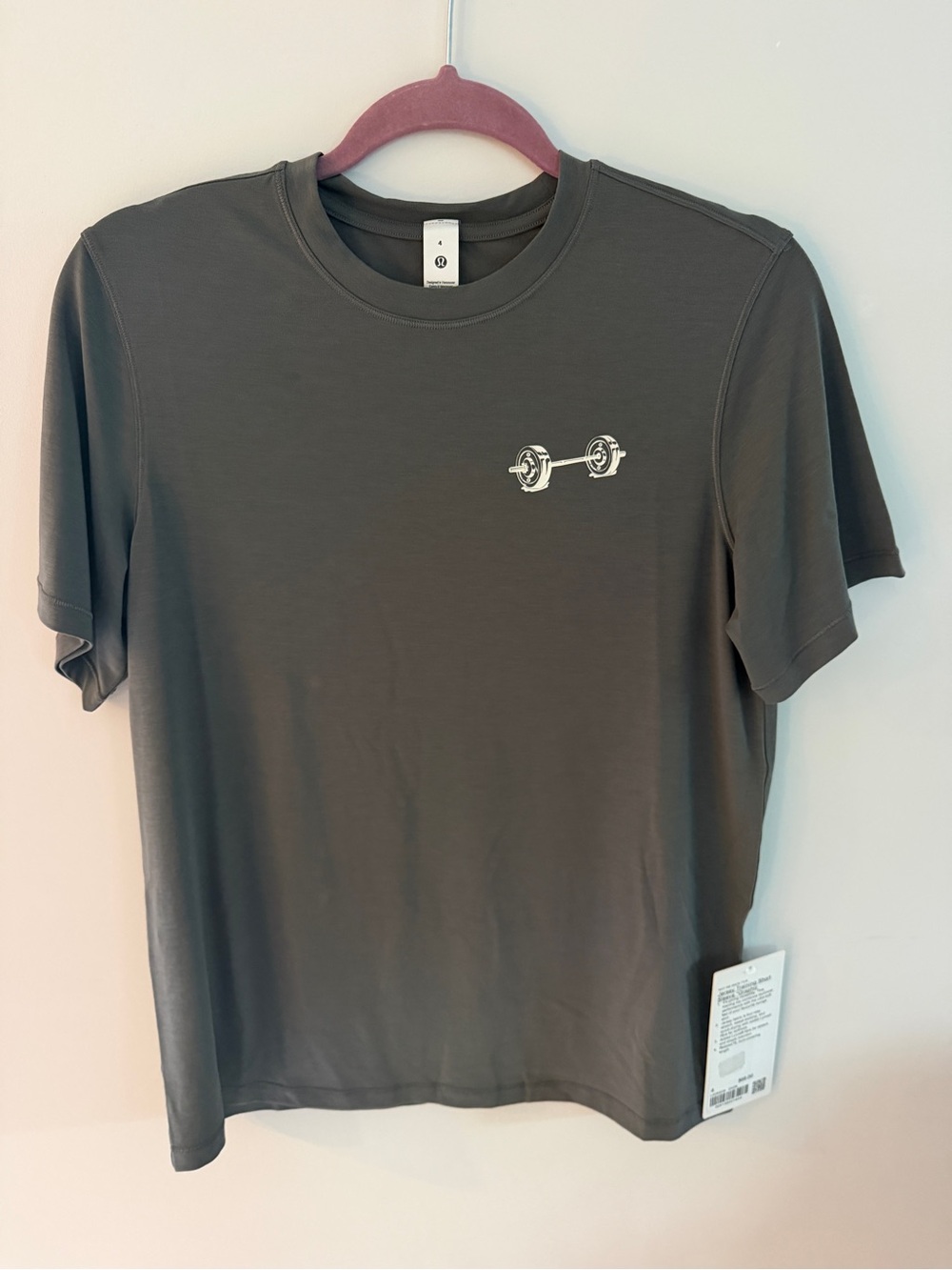 NWT RARE Lululemon Jersey Training Short Sleeve Shirt BARBELL BADDIE SIZE 4 - Picture 7 of 9